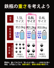 画像をギャラリービューアに読み込む, 【 ピッタリな瓶敷セット 】鉄分補給 南部鉄瓶 800ml ホーローなし/南部鉄器 急須 日本製 アラレ模様 きつさこ - きつさこ
